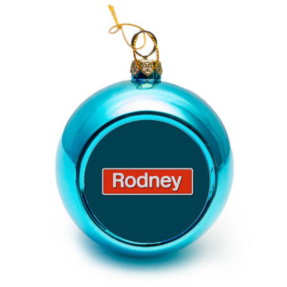 Rodney Nameplate Bauble Blue