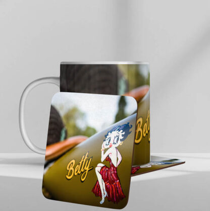 Betty on a Harley Mug and Coaster Multi Pack