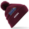 43094 GWR Blue Burgundy Pom Pom Beanie with number