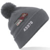 43378 XC Mid Grey Pom Pom Beanie with number
