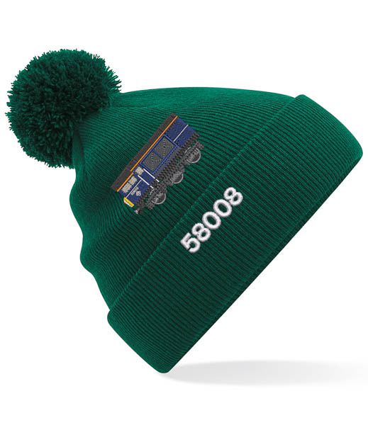 58008 Mainline Bottle Green Pom Pom Beanie with number