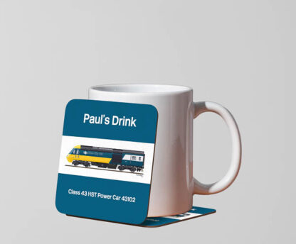 Class 43 HST Pauls Drink Personalised Coaster