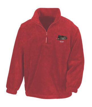 Red Zip Neck Fleece Black 5 45207