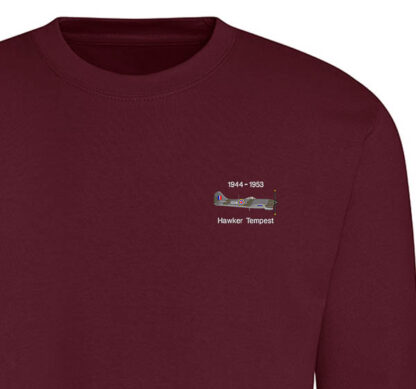 Burgundy Sweatshirt Hawker Tempest EDM 122 wing