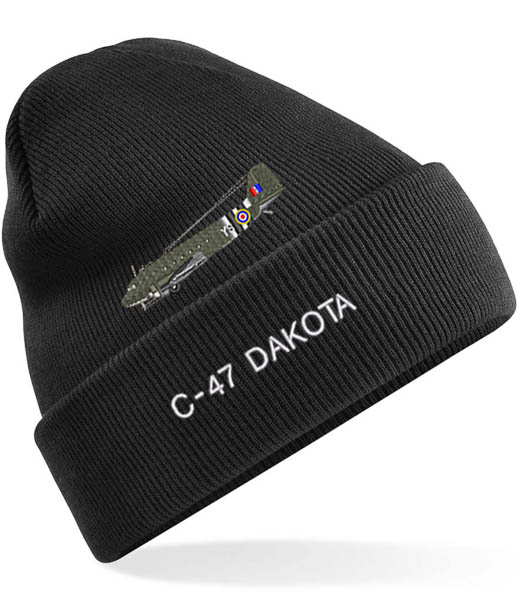 C47 Dakota Black Beanie