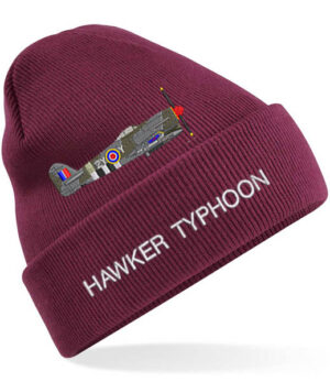 Hawker Typhoon 247 Sqn Burgundy Beanie Hat