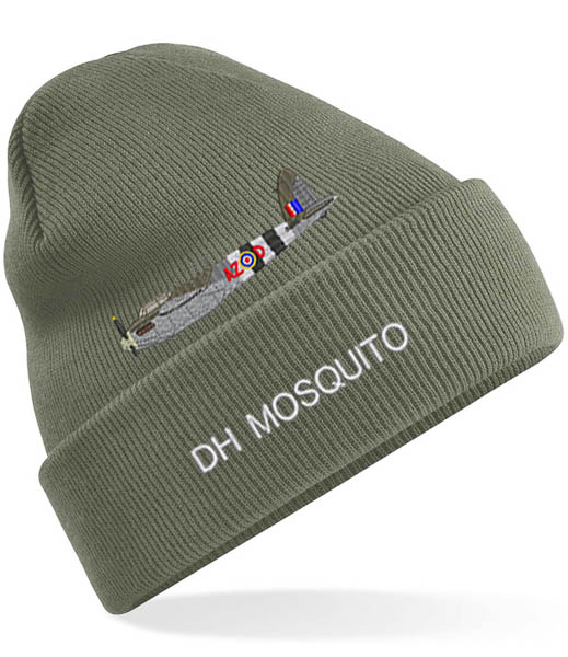 Mosquito 627 Sqn Military Green Beanie Hat Mosquito 627 Sqn Military Green Beanie Hat