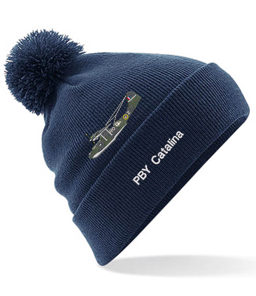 Navy Blue Pom Pom Beanie Catalina RAF 209 Sqn Navy Blue Pom Pom Beanie Catalina RAF 209 Sqn
