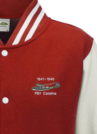 Red and White Varsity Jacket Catalina RAF 209 Sqn Red and White Varsity Jacket Catalina RAF 209 Sqn