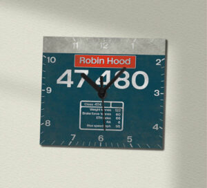 Square Wall Clock 280 47480 SF Blue Data Panel weathered