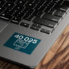 40025 BR Blue Sticker on Laptop