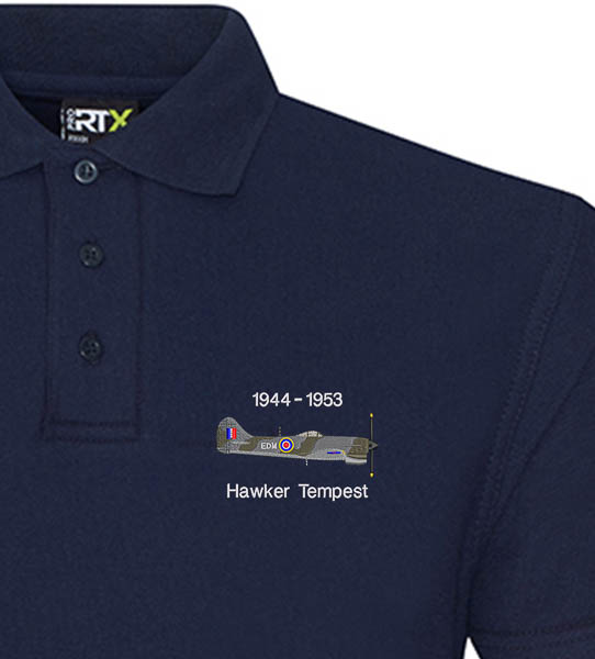 Navy Blue Polo Hawker Tempest EDM 122 wing Navy Blue Polo Hawker Tempest EDM 122 wing