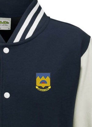 306 BG Abundance of Strength Navy Blue and White Varsity Jacket 306 BG Abundance of Strength Navy Blue and White Varsity Jacket