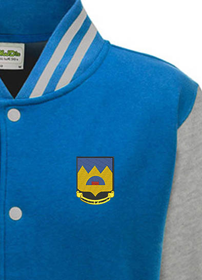 306 BG Abundance of Strength Sapphire Blue and Grey Varsity Jacket 306 BG Abundance of Strength Sapphire Blue and Grey Varsity Jacket