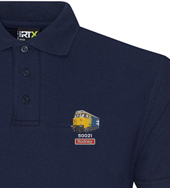 50021 Large Logo 2025 Navy Blue Polo