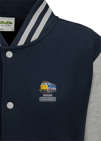 50026 NSE Revised 2025 Oxford Blue and grey Varsity Jacket