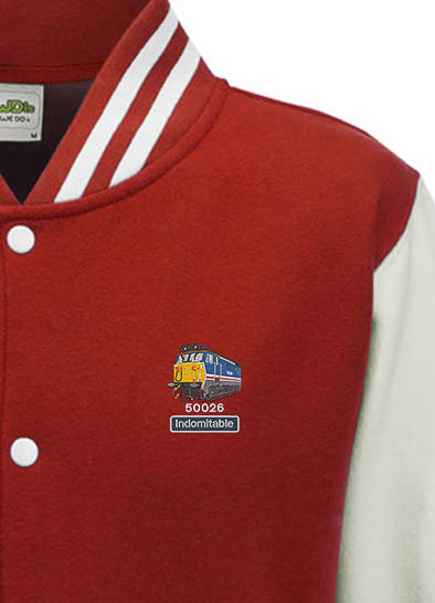 50026 NSE Revised 2025 Red and White Varsity Jacket