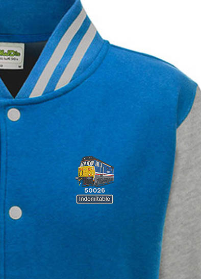 50026 NSE Revised 2025 Sapphire Blue and Grey Varsity Jacket