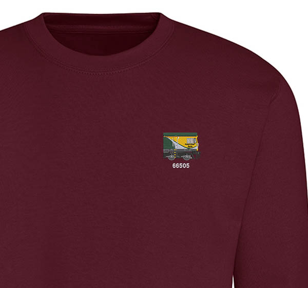 Class 66 66505 Freightliner Burgundy Sweatshirt