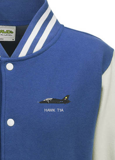 Hawk T1 19 Sqn Royal Blue and White Varsity Jacket Hawk T1 19 Sqn Royal Blue and White Varsity Jacket
