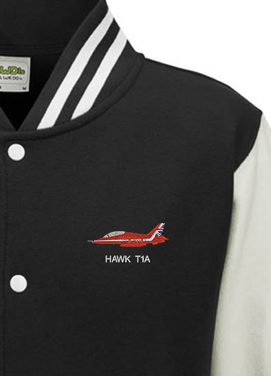 Red Arrow Hawk Black and White Varsity Jacket Red Arrow Hawk Black and White Varsity Jacket
