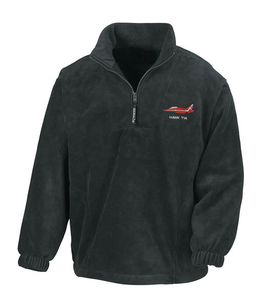 Red Arrow Hawk Black Zip Neck Fleece