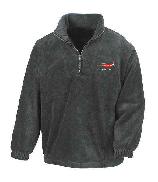 Red Arrow Hawk Grey Zip Neck Fleece