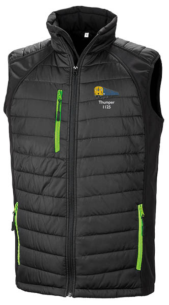1125 Retro Black and Green Body Warmer 1125 Retro Black and Green Body Warmer
