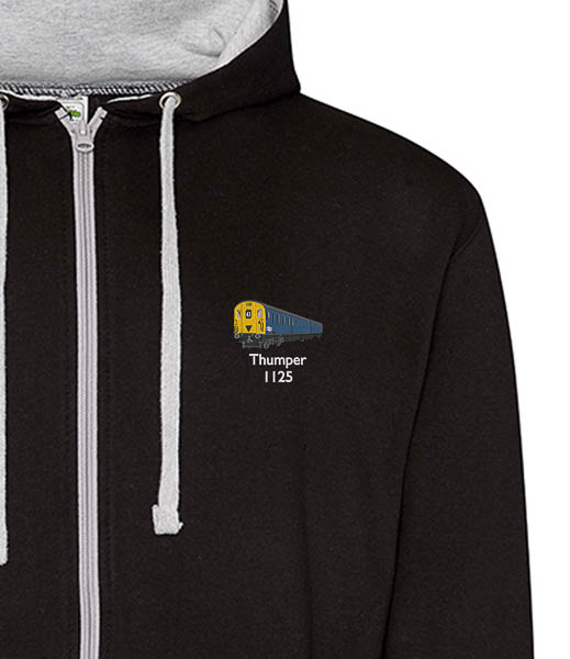 1125 Retro Black and Heather zipped hoodie 1125 Retro Black and Heather zipped hoodie