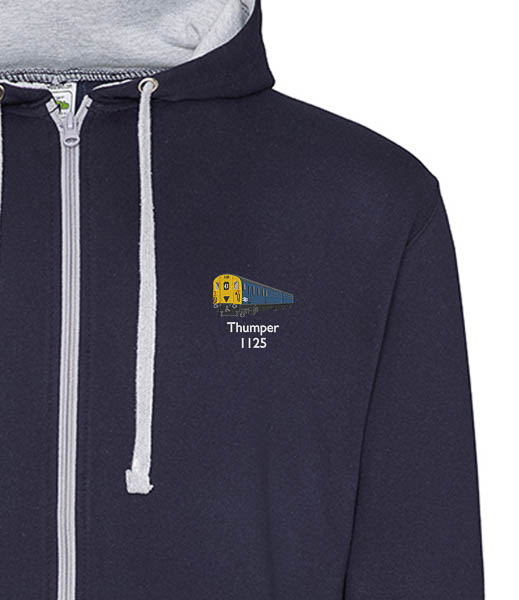 1125 Retro Navy and Heather zipped hoodie 1125 Retro Navy and Heather zipped hoodie