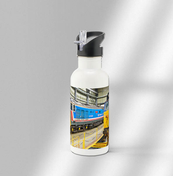 50017 and 50026 in Kidderminster Shed White Water bottles with straw 50017 and 50026 in Kidderminster Shed White Water bottles with straw