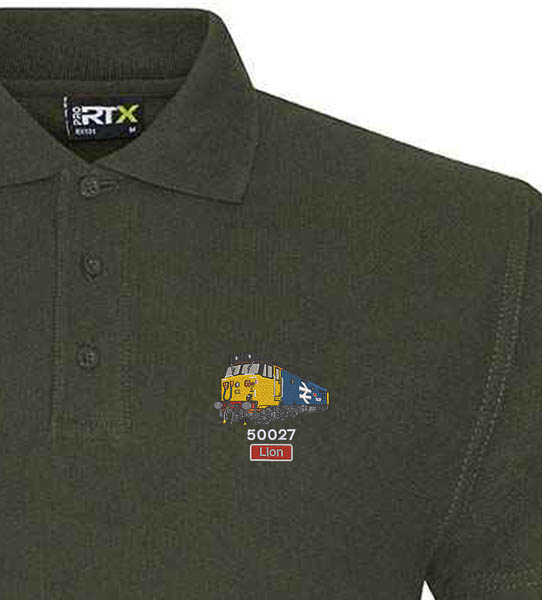 50027 Retro Military Green Polo 50027 Retro Military Green Polo