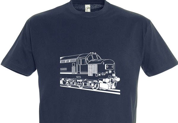 Class 37 37425 white crop v003 Navy Blue T-Shirt