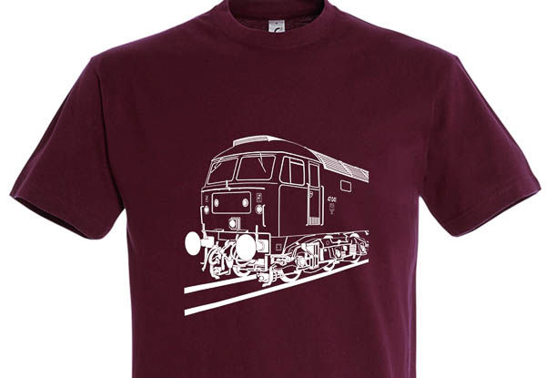 Class 47 3 4 view Burgundy T-Shirt Class 47 3 4 view Burgundy T-Shirt