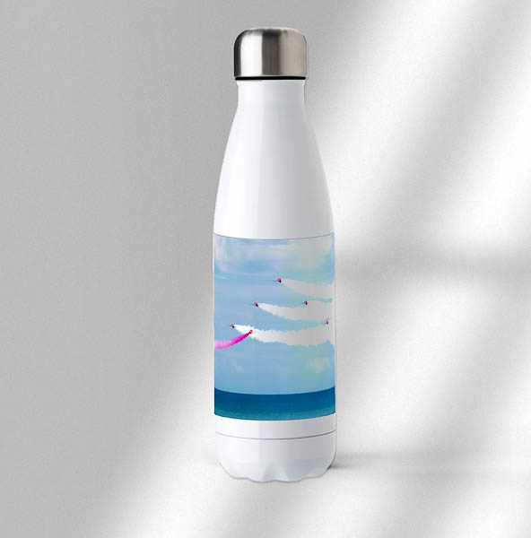Red Arrows over the Sea Printed Bowling Ball Bottle Red Arrows over the Sea Printed Bowling Ball Bottle