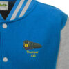 1125 v23 Sapphire Blue and Grey Varsity Jacket 1125 v23 Sapphire Blue and Grey Varsity Jacket