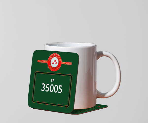 35005 with name lined BR Green Mug Coaster