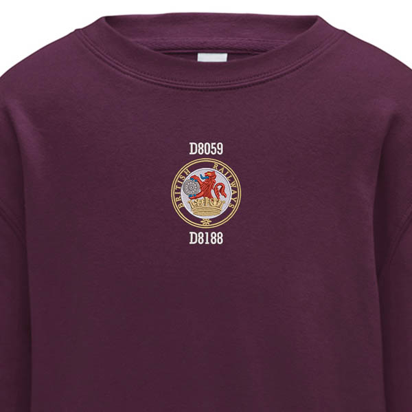 D8059 British Railways Kids Burgundy Sweatshirt D8059 British Railways Kids Burgundy Sweatshirt