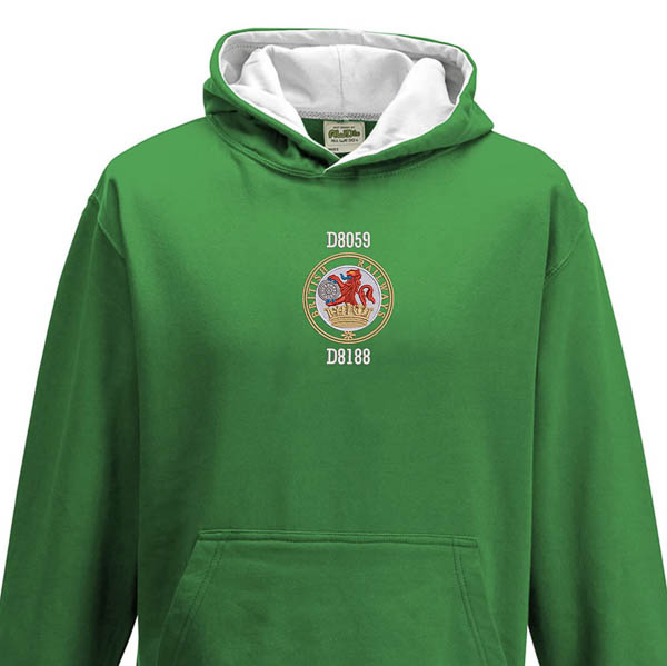D8059 British Railways Kids Green White Hoodie D8059 British Railways Kids Green White Hoodie