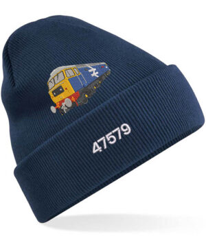 47579 Retro Navy Blue Cuffed Beanie