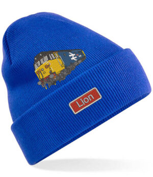 50027 Retro Royal Blue Cuffed Beanie with name 50027 Retro Royal Blue Cuffed Beanie with name