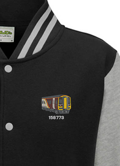 Class 158 EMR Black grey Varsity Jacket Class 158 EMR Black grey Varsity Jacket