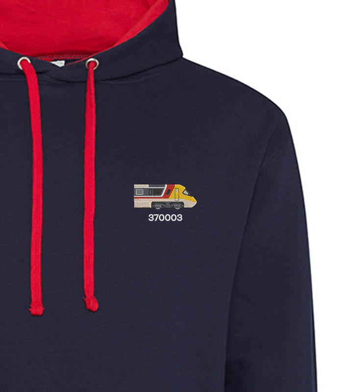 Class 370 APT 370003 Navy and Red hoodie Class 370 APT 370003 Navy and Red hoodie