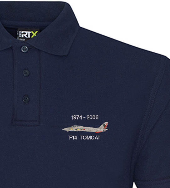 F-14 VFA111 Navy Blue Polo