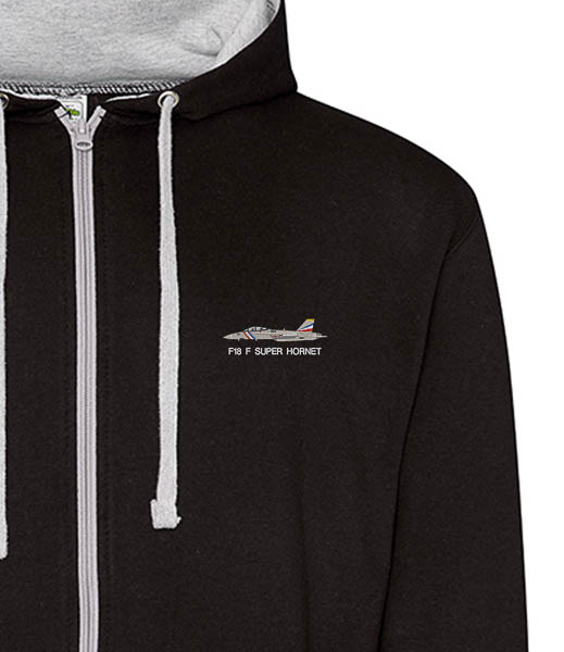 F-18F VFA-2 Black and Heather zipped hoodie F-18F VFA-2 Black and Heather zipped hoodie