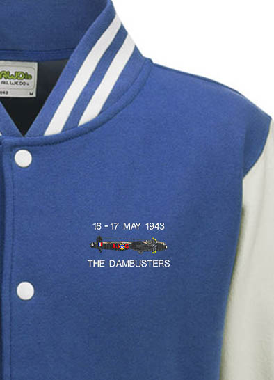 Dambusters Royal Blue and White Varsity Jacket