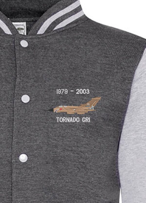 Desert Storm Tornado charcoal and grey Varsity Jacket