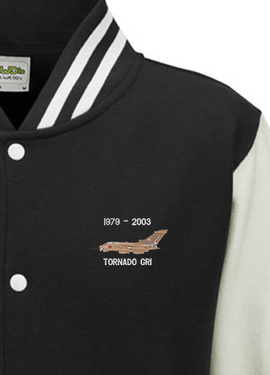 Tornado GR1 CMA Desert Storm Black and White Varsity Jacket Tornado GR1 CMA Desert Storm Black and White Varsity Jacket