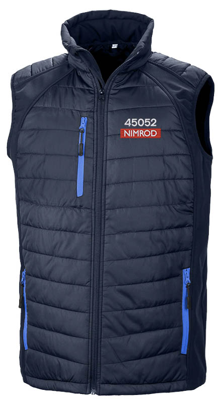Class 45052 BR Blue Nameplate Navy and Royal Blue Body Warmer Class 45052 BR Blue Nameplate Navy and Royal Blue Body Warmer