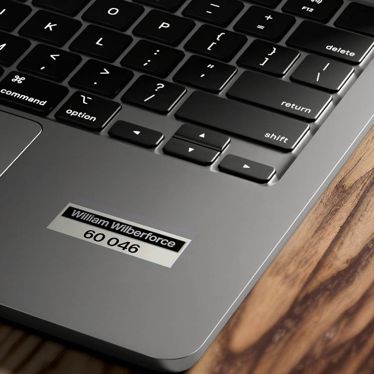 60046 Number and Nameplate Sticker on Laptop 60046 Number and Nameplate Sticker on Laptop